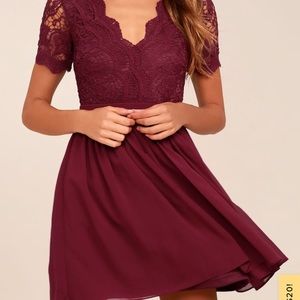 Lulus Burgundy Skater Dress